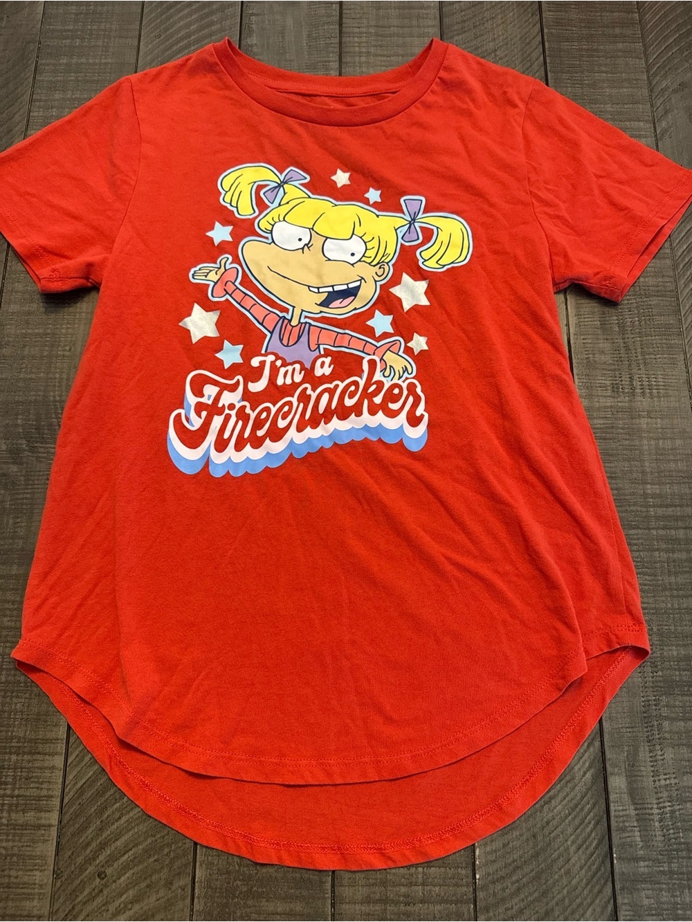 Rugrats Angelica Red 'I'm a Firecracker' Graphic Tee - Cartoon Star Design